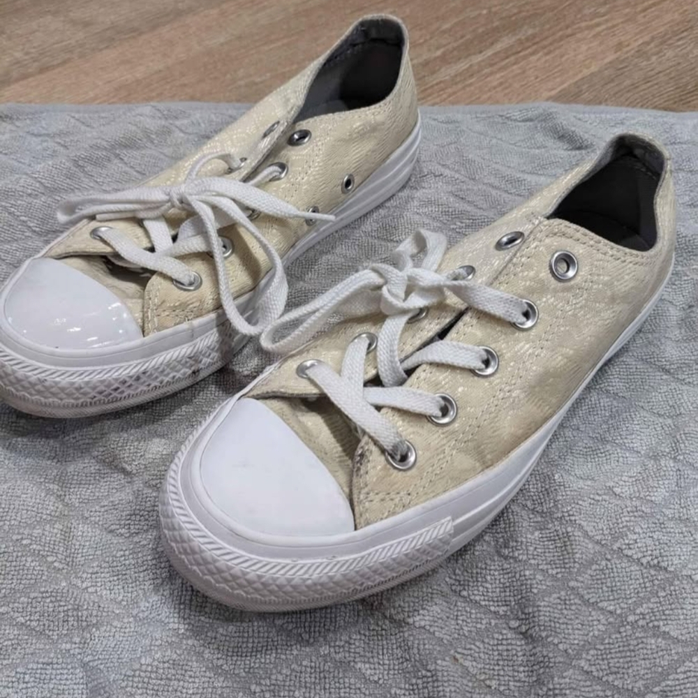 Converse Cream Canvas Sneakers